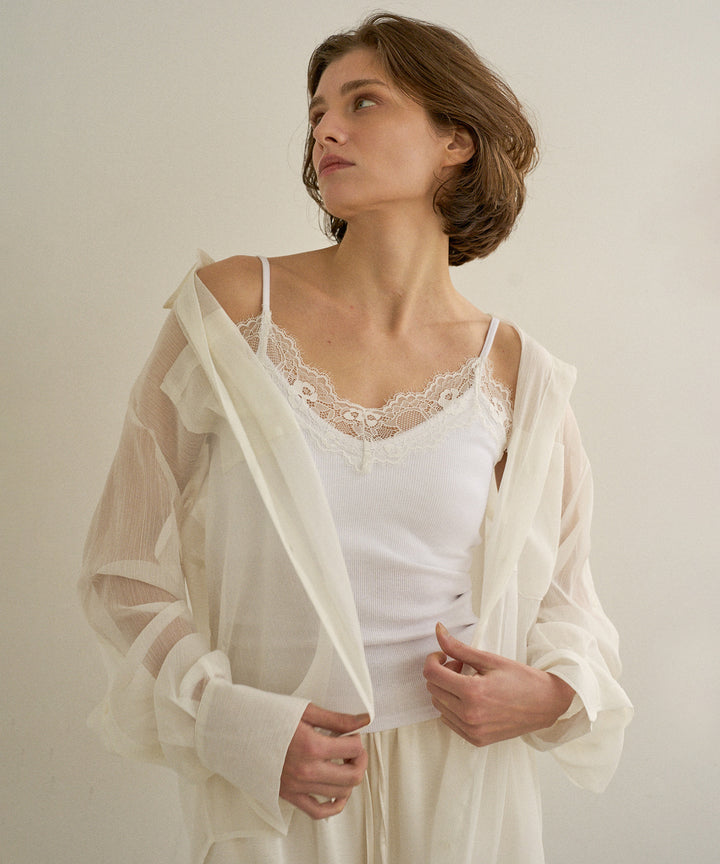 Pad In Rib Cut Lace C/A