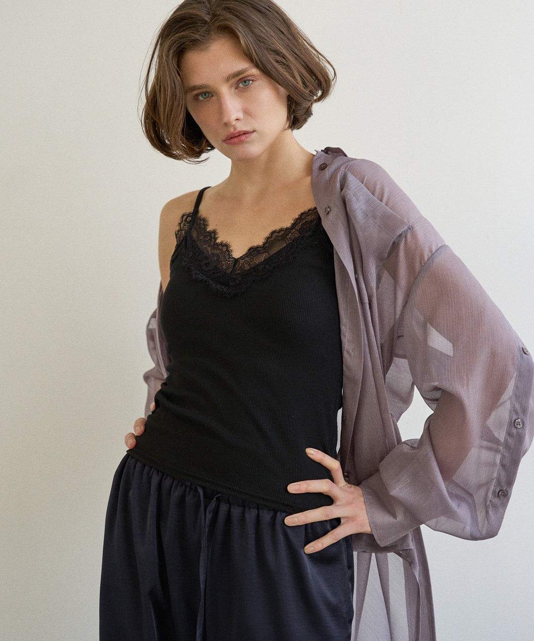 Pad In Rib Cut Lace C/A