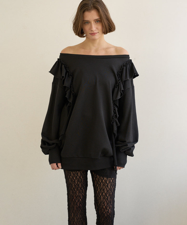 Droopy Frill Sweat Tops