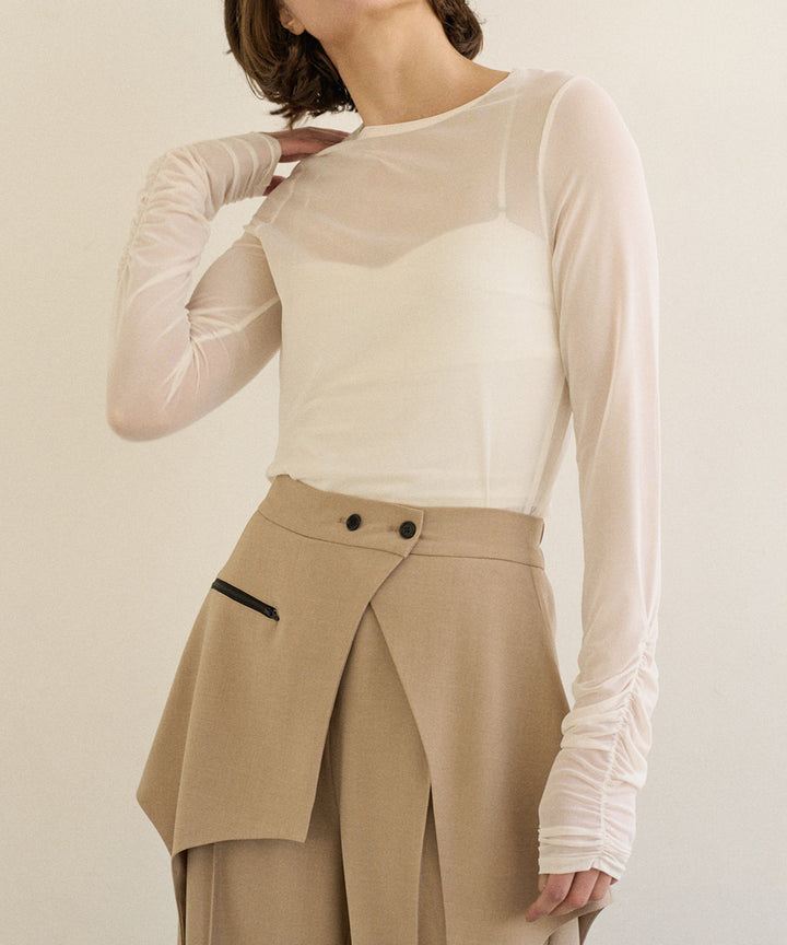 Shirring Mash Long Tee