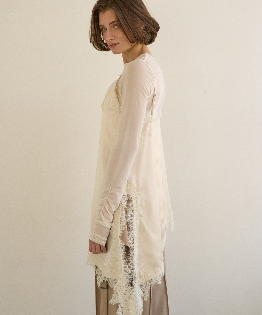 Shirring Mash Long Tee