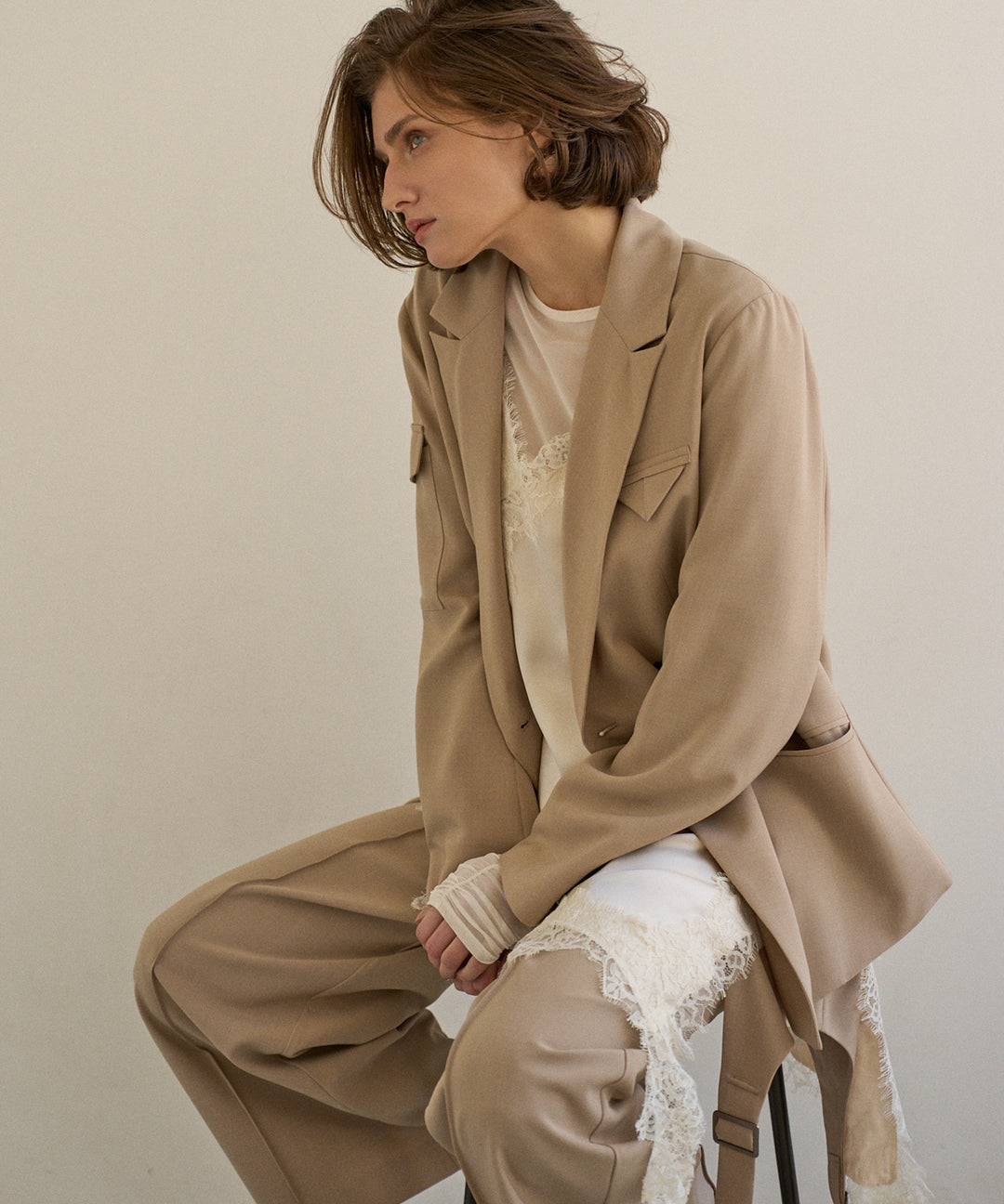 Peaked Lapel 2way Jacket