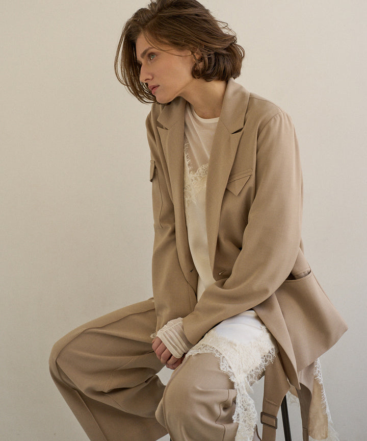 Shirring Mash Long Tee