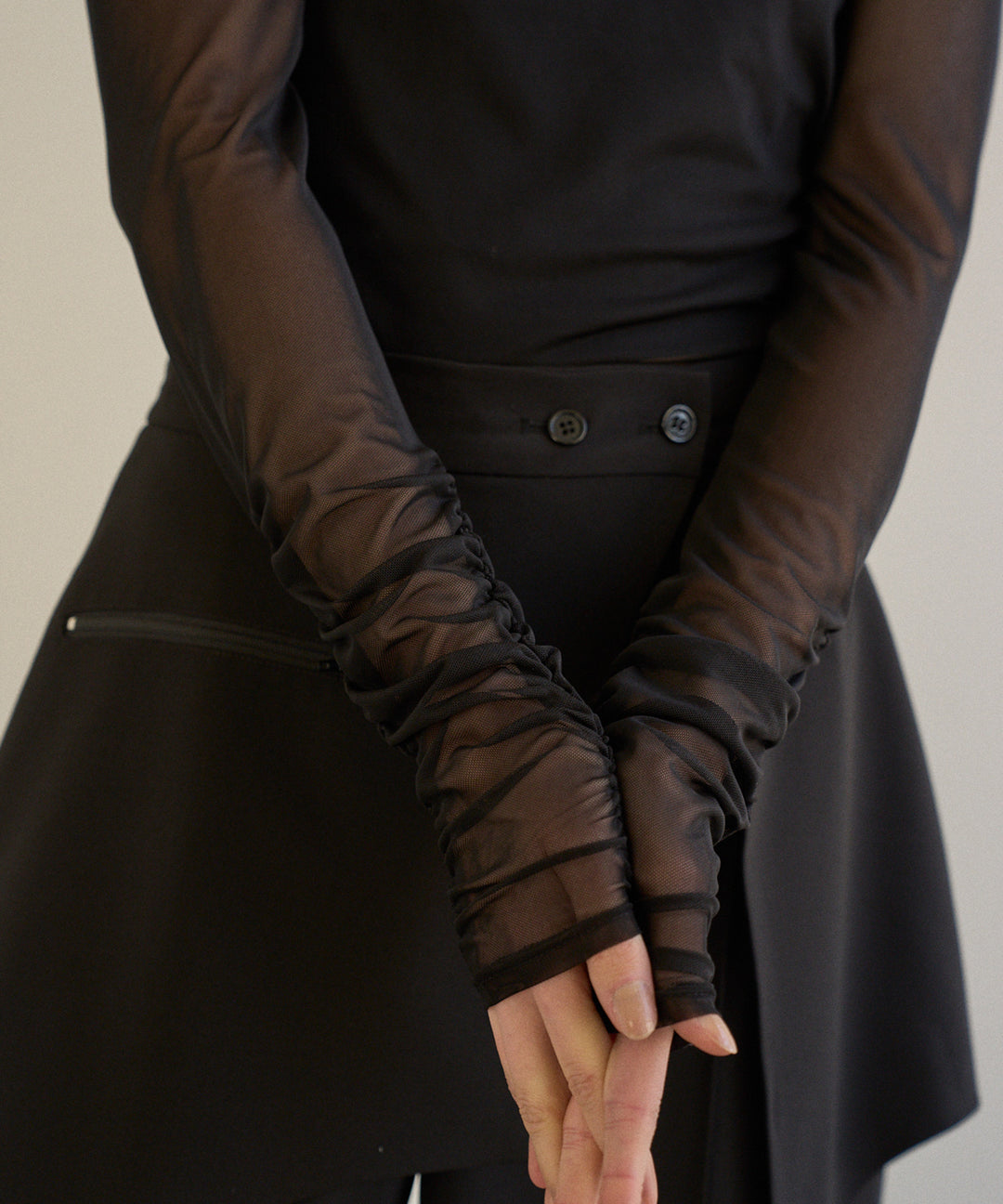 Shirring Mash Long Tee