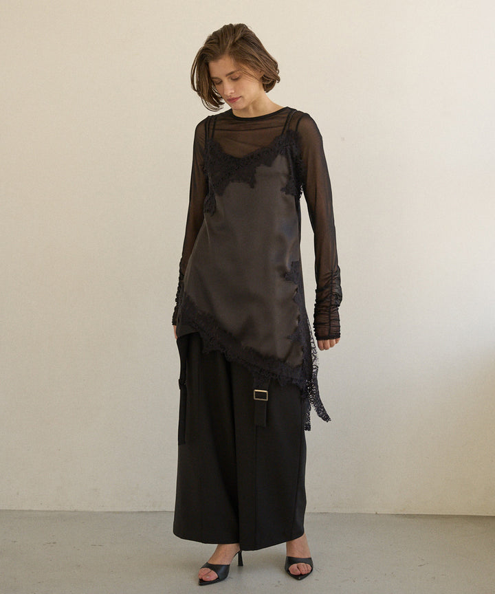 Shirring Mash Long Tee