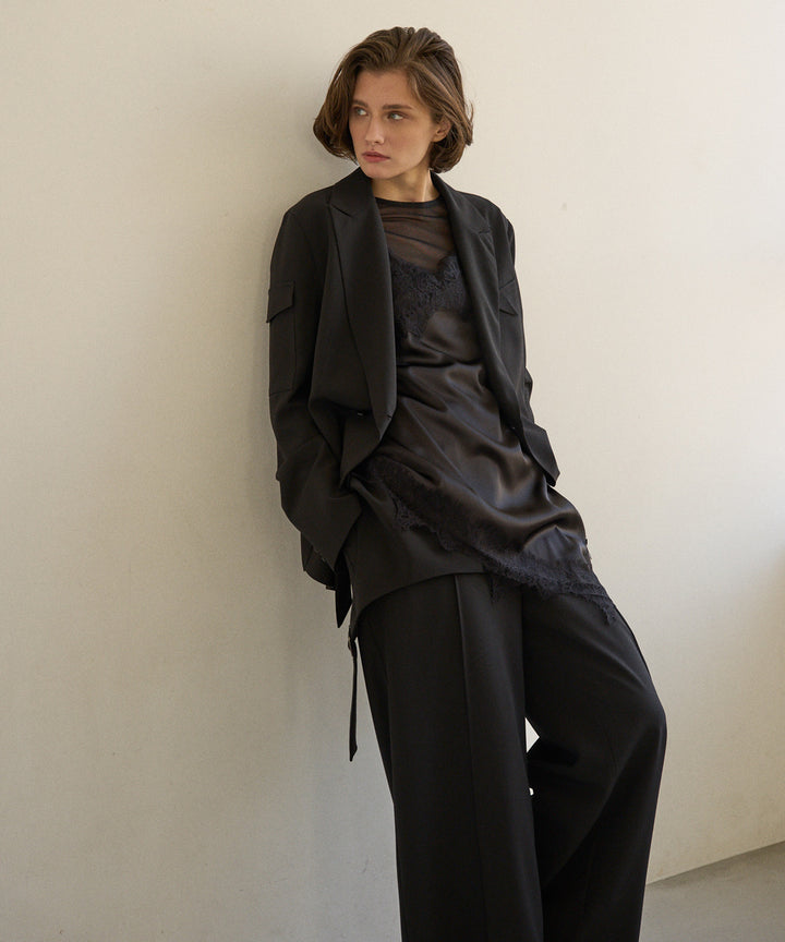 Shirring Mash Long Tee