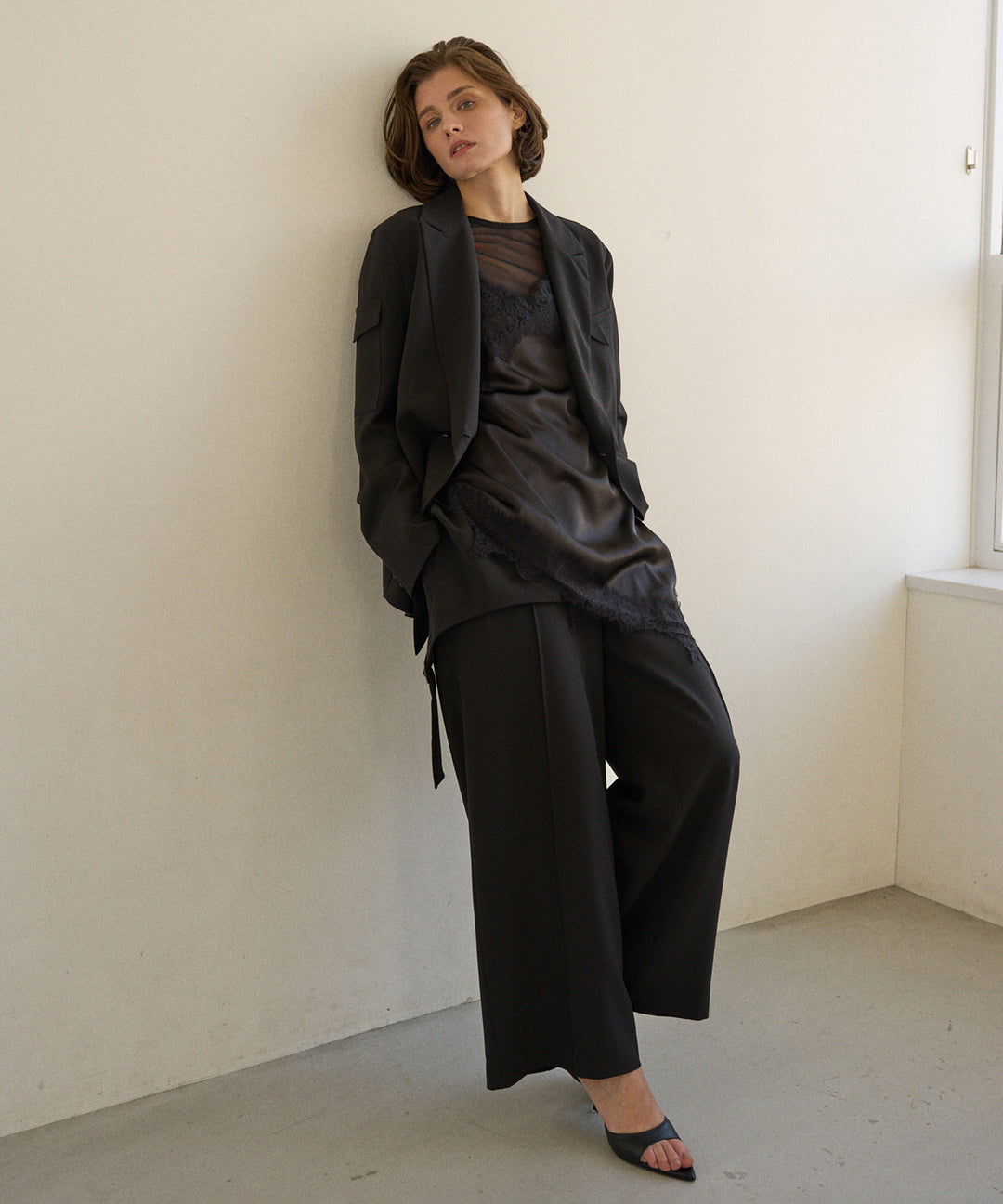 Shirring Mash Long Tee