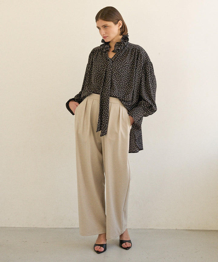 Dot Frill Classical Blouse
