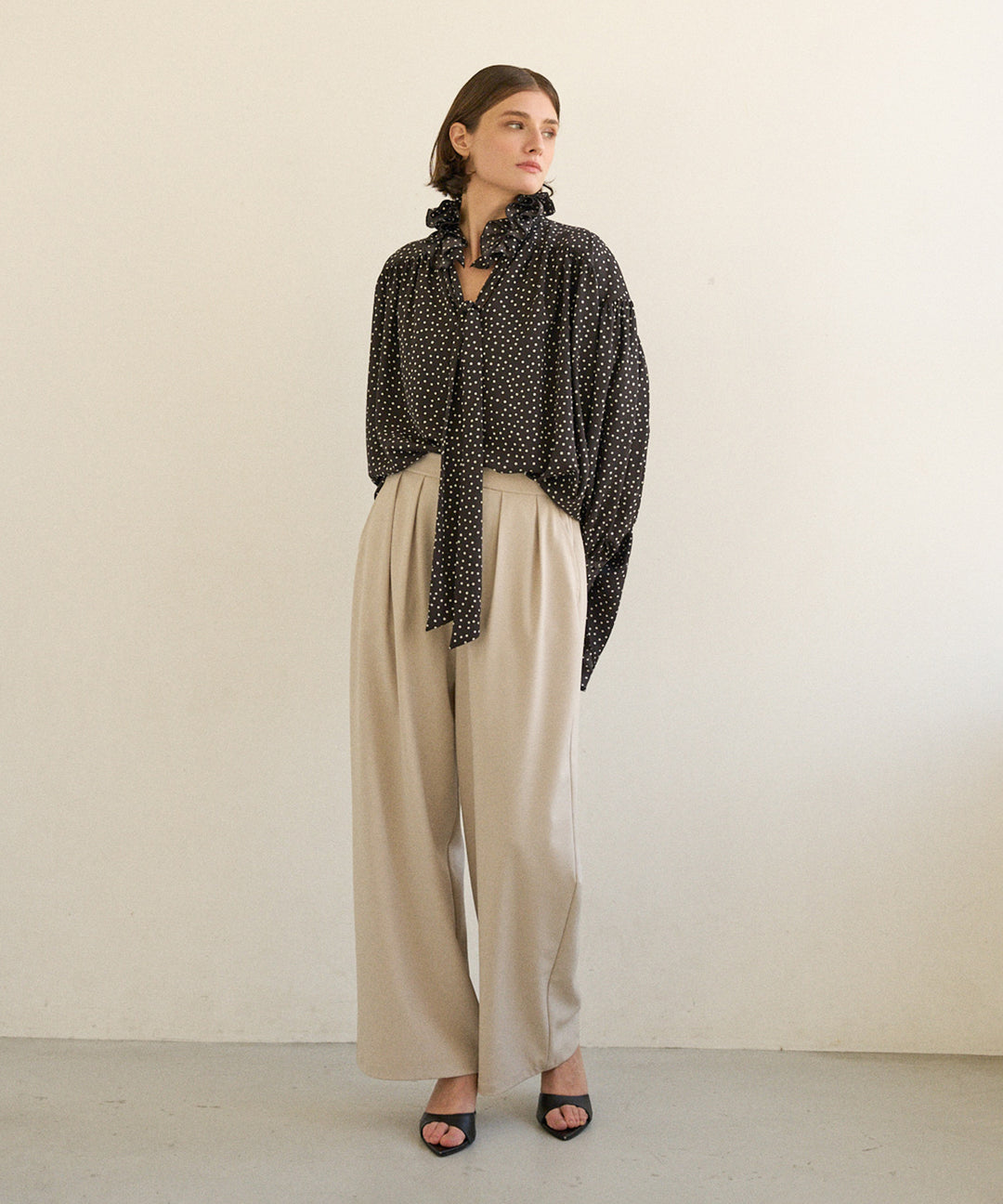 Dot Frill Classical Blouse