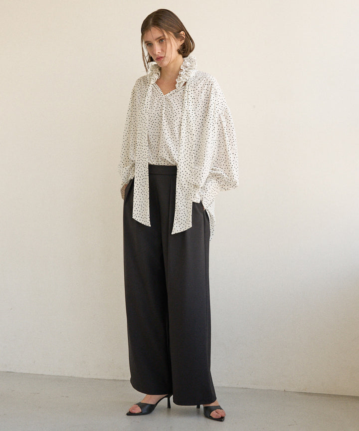Dot Frill Classical Blouse