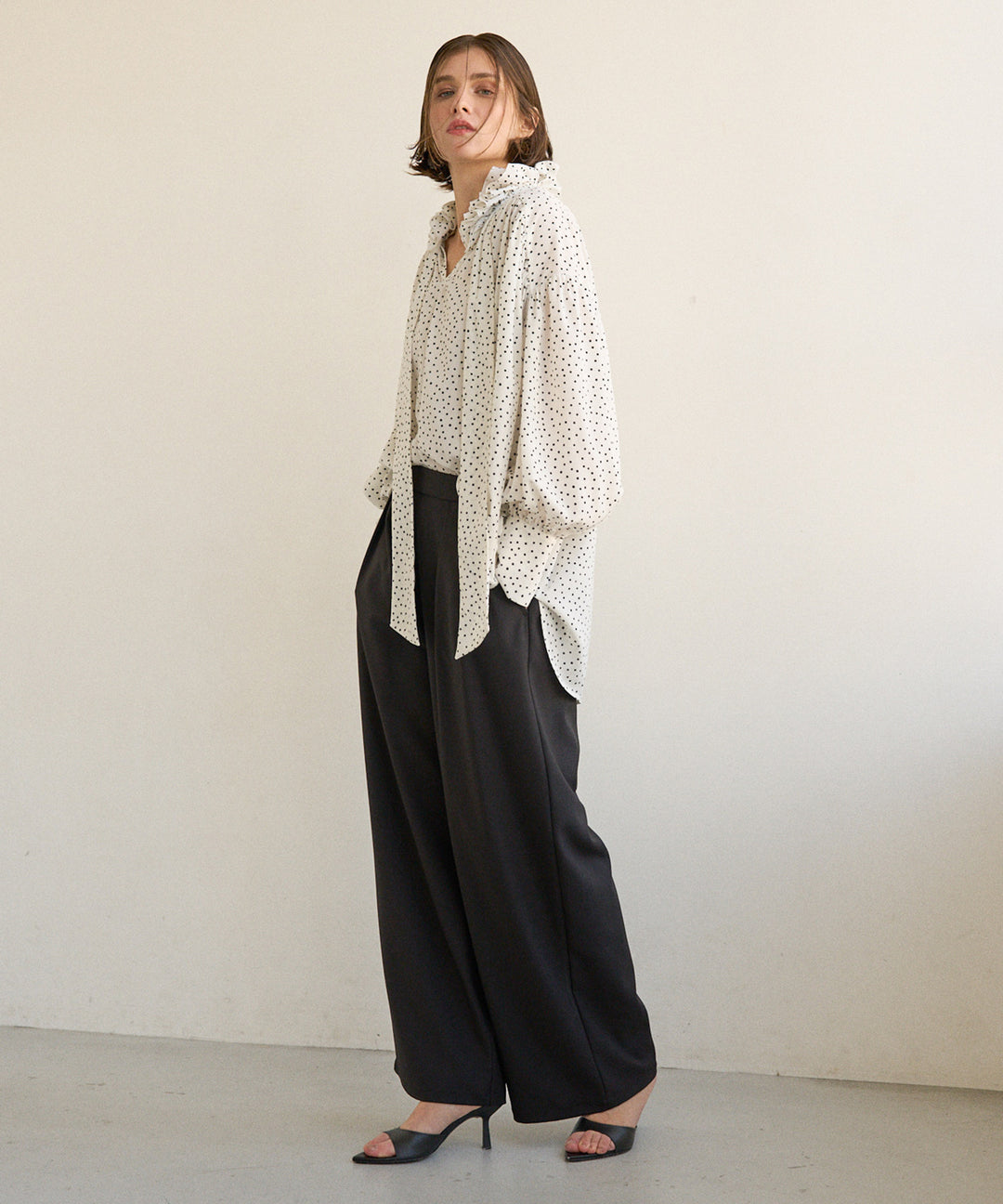 Dot Frill Classical Blouse