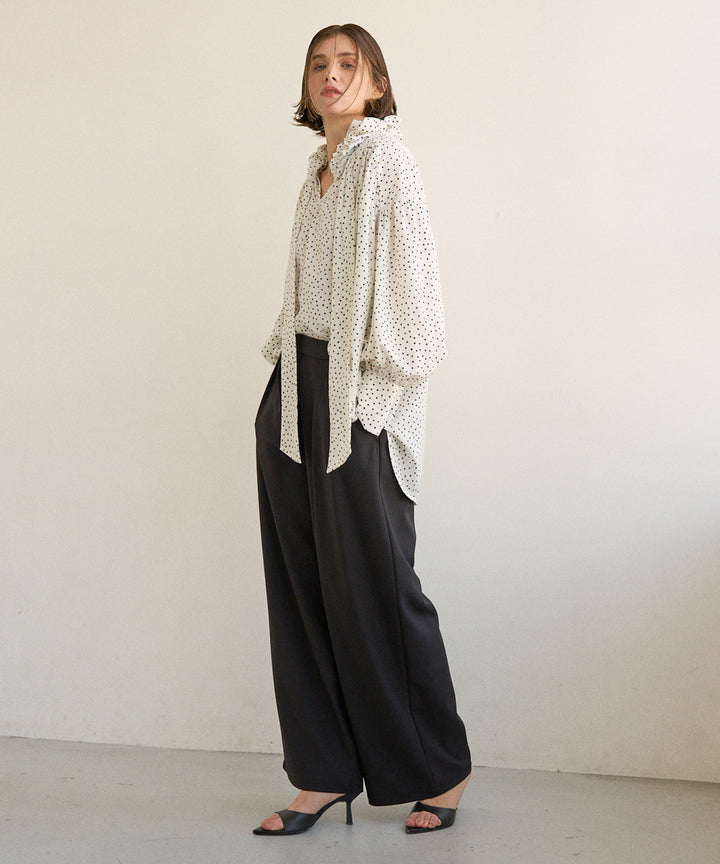 Dot Frill Classical Blouse