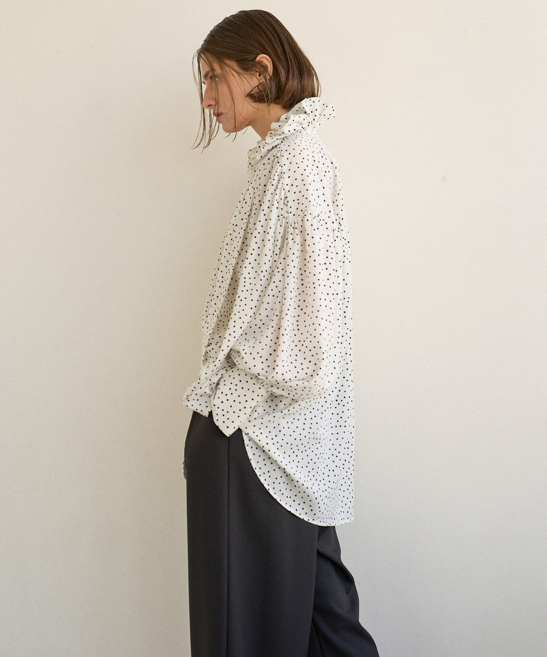 Dot Frill Classical Blouse