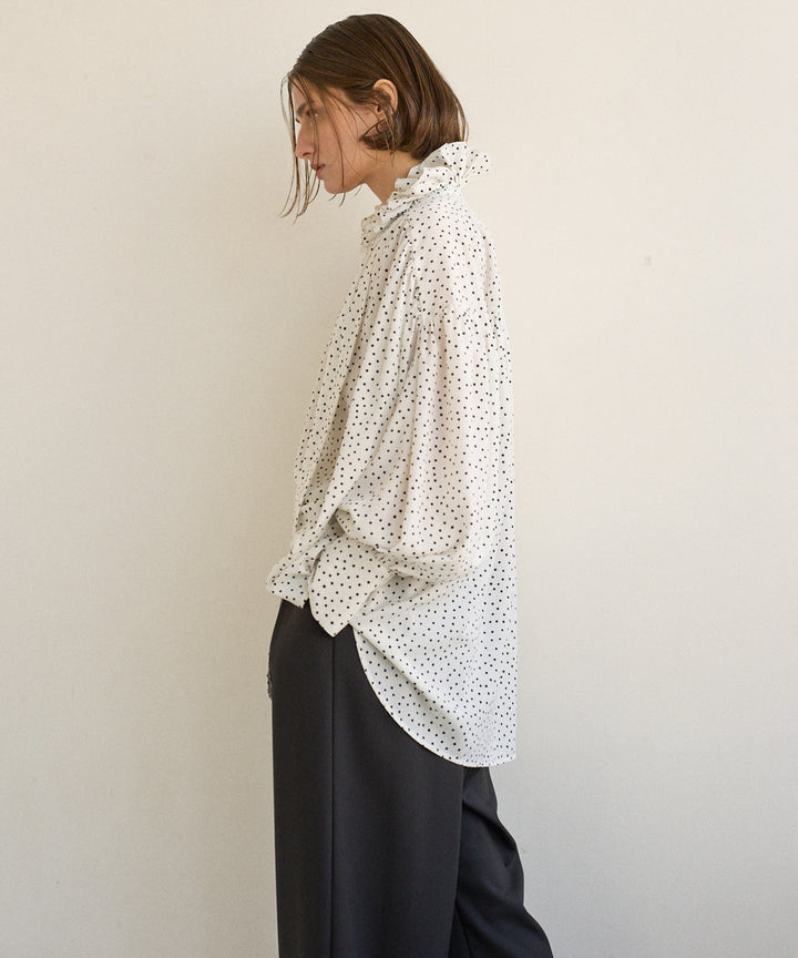 Dot Frill Classical Blouse