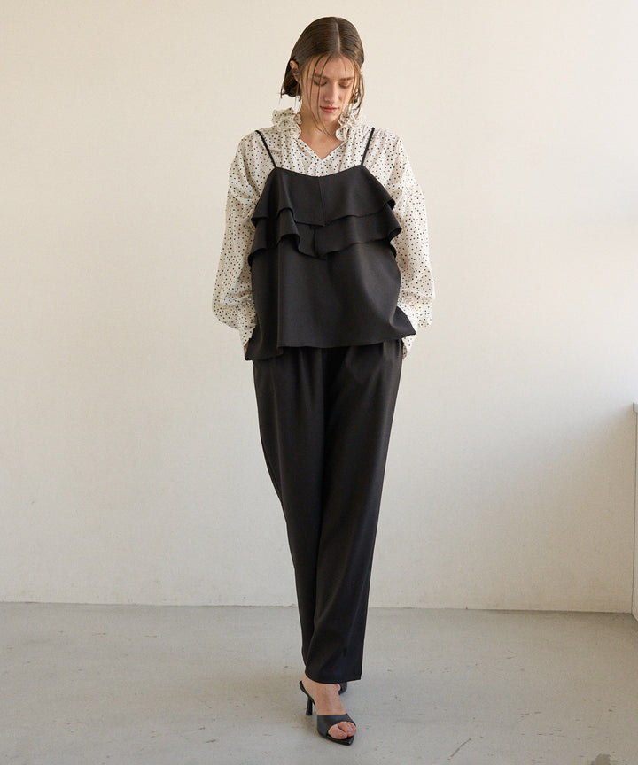 Dot Frill Classical Blouse