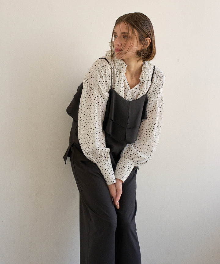 Dot Frill Classical Blouse