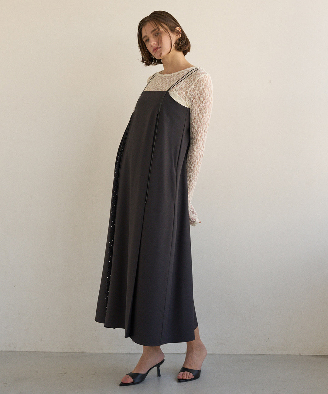 Stretch Lace 2way Long Tee