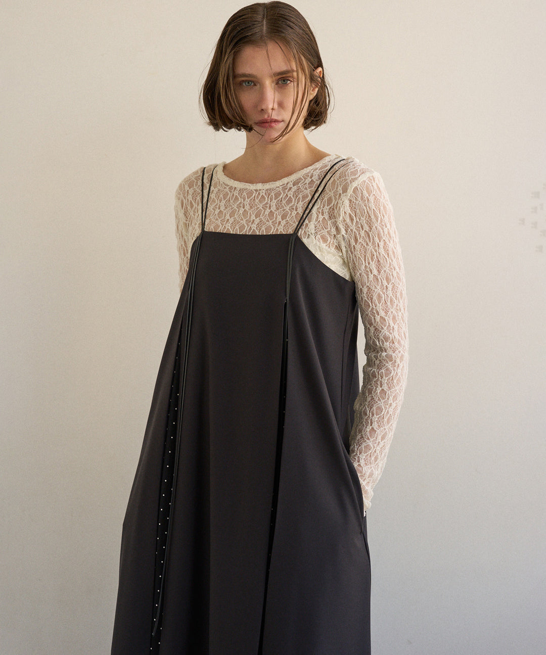 Stretch Lace 2way Long Tee
