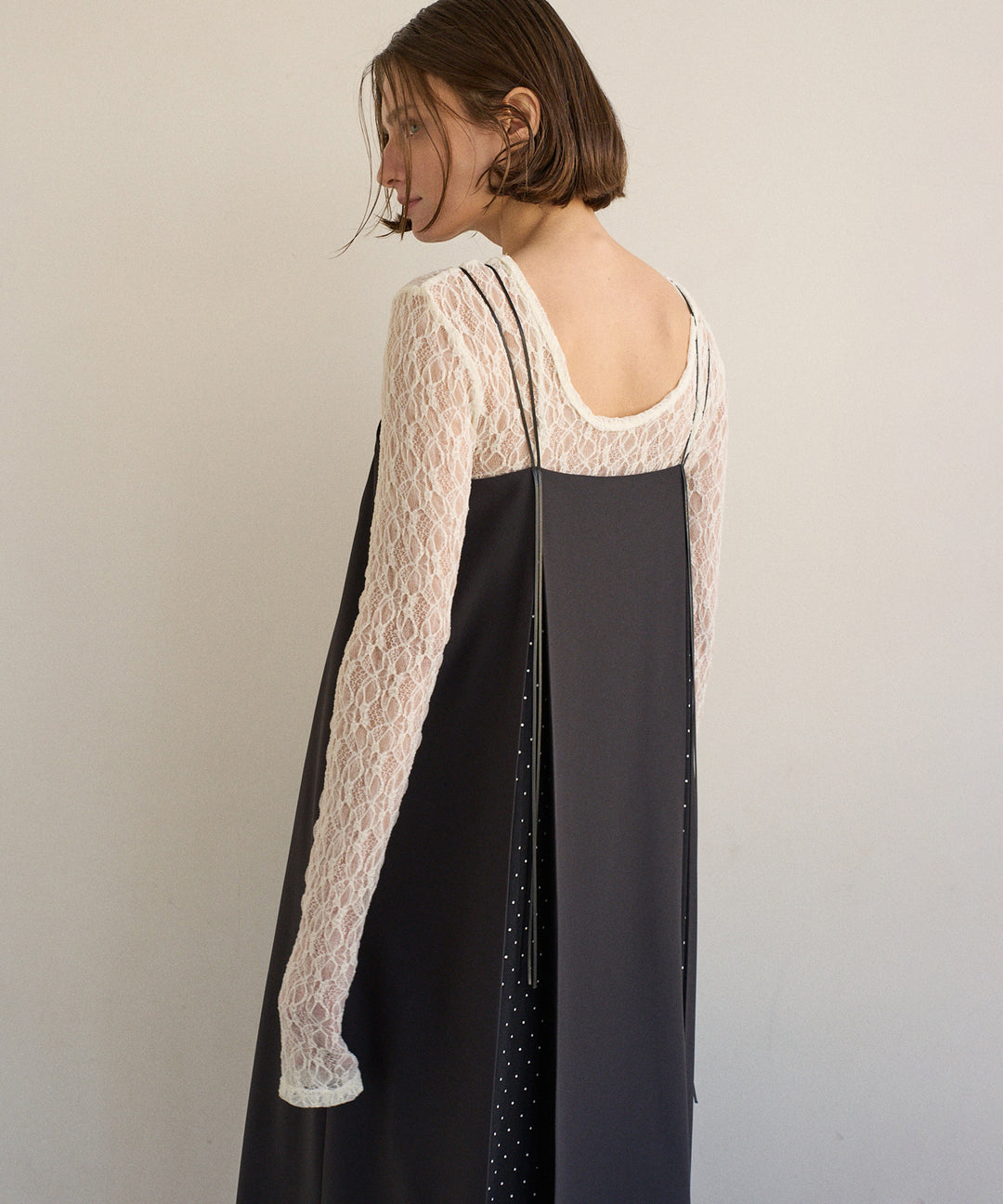 Stretch Lace 2way Long Tee