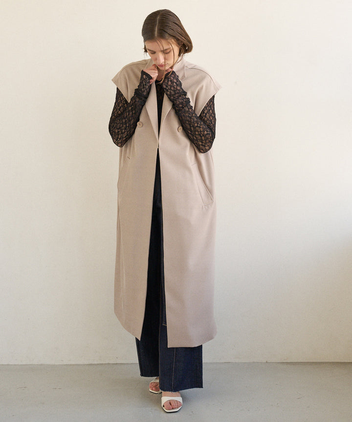 Wide Lapel Long Gilet