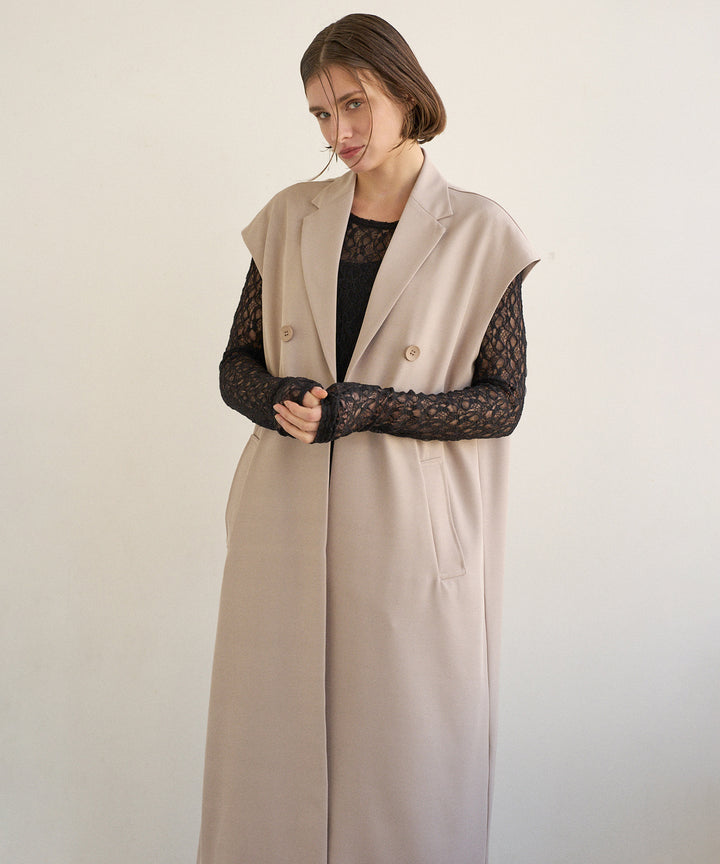 Wide Lapel Long Gilet