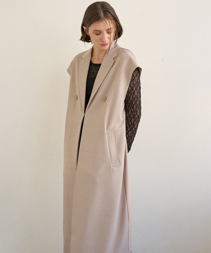 Wide Lapel Long Gilet