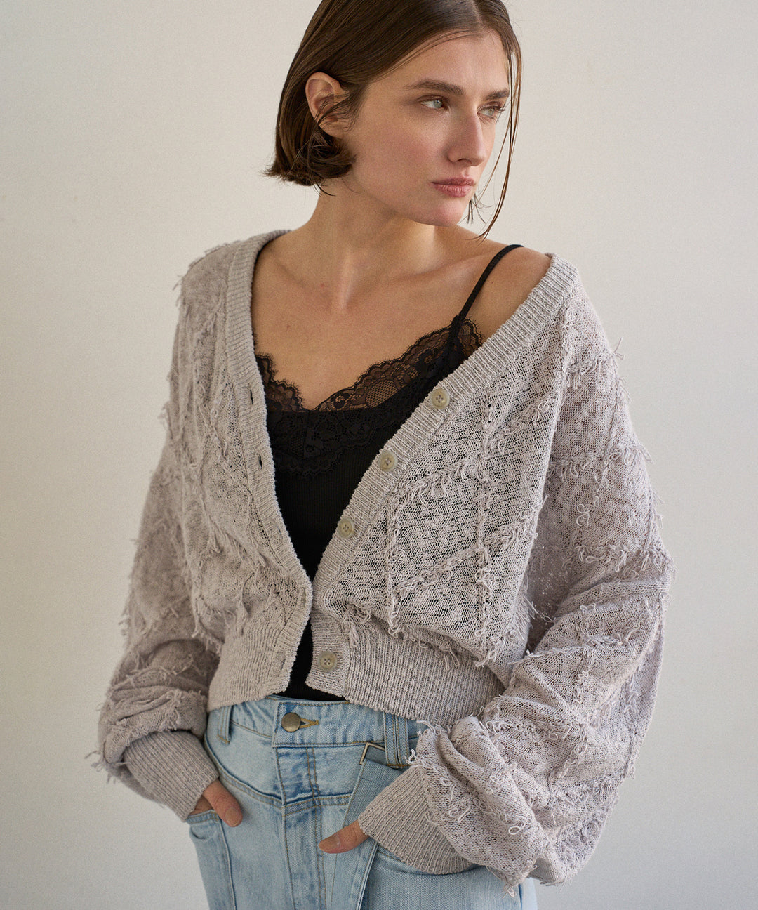 Pad In Rib Cut Lace C/A