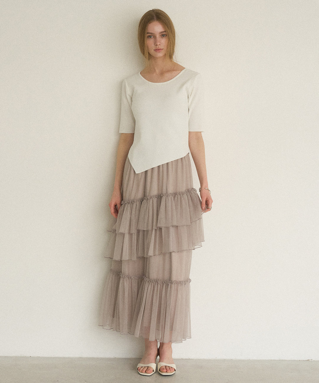 Lame Tulle Tiered Skirt