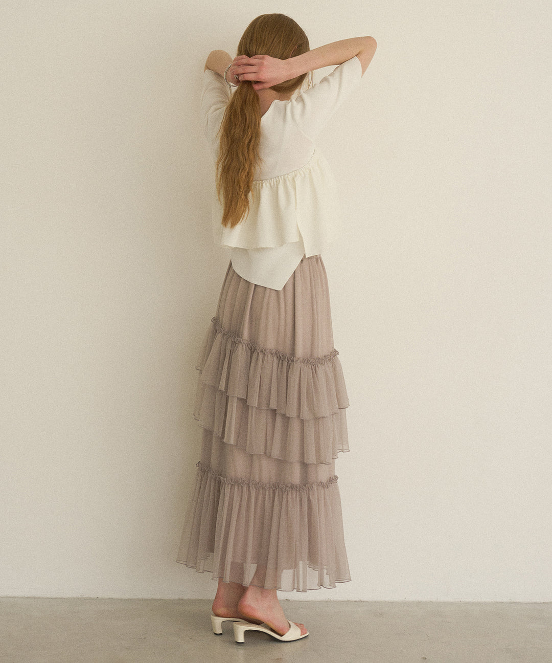 Lame Tulle Tiered Skirt