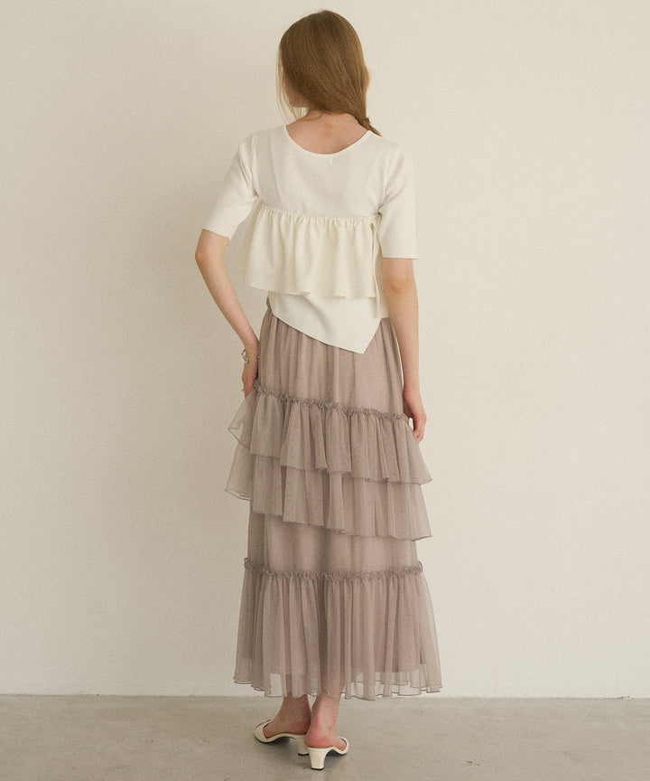 Lame Tulle Tiered Skirt