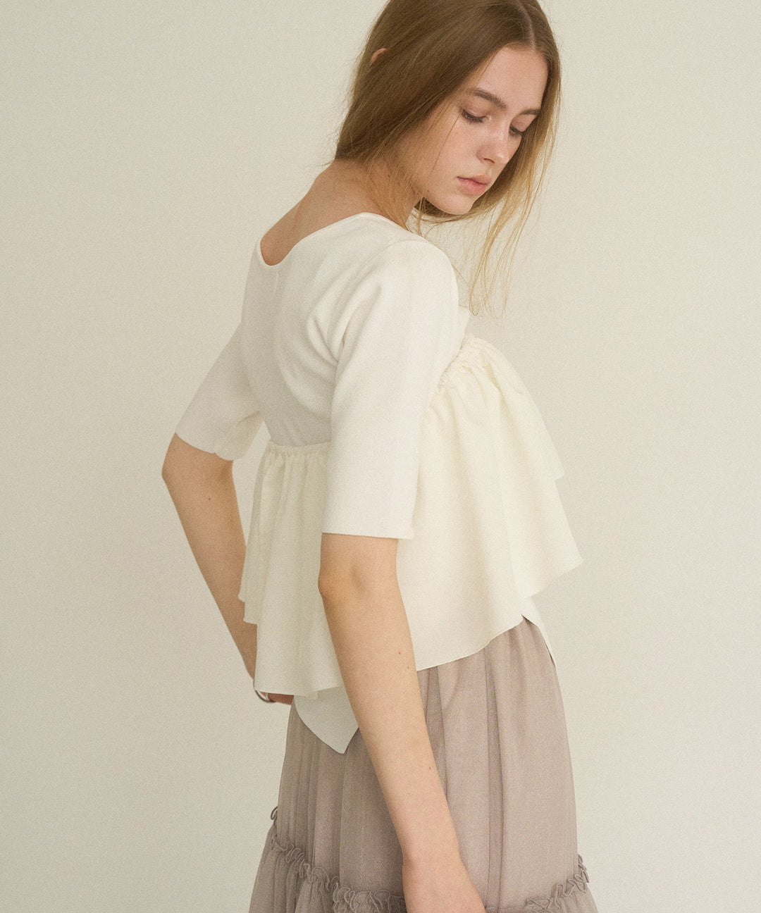 Asymmetry Cutting 2way Tops