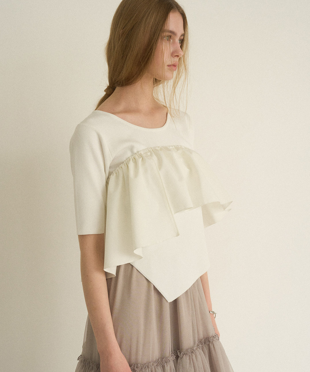 Asymmetry Cutting 2way Tops