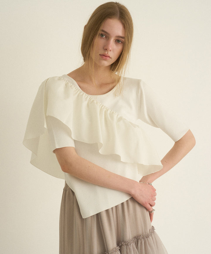 Asymmetry Cutting 2way Tops