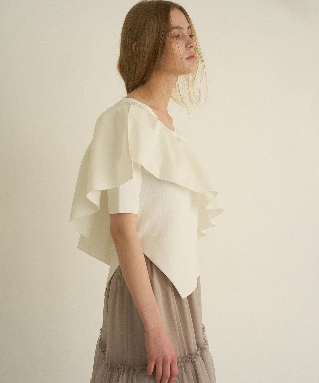 Asymmetry Cutting 2way Tops