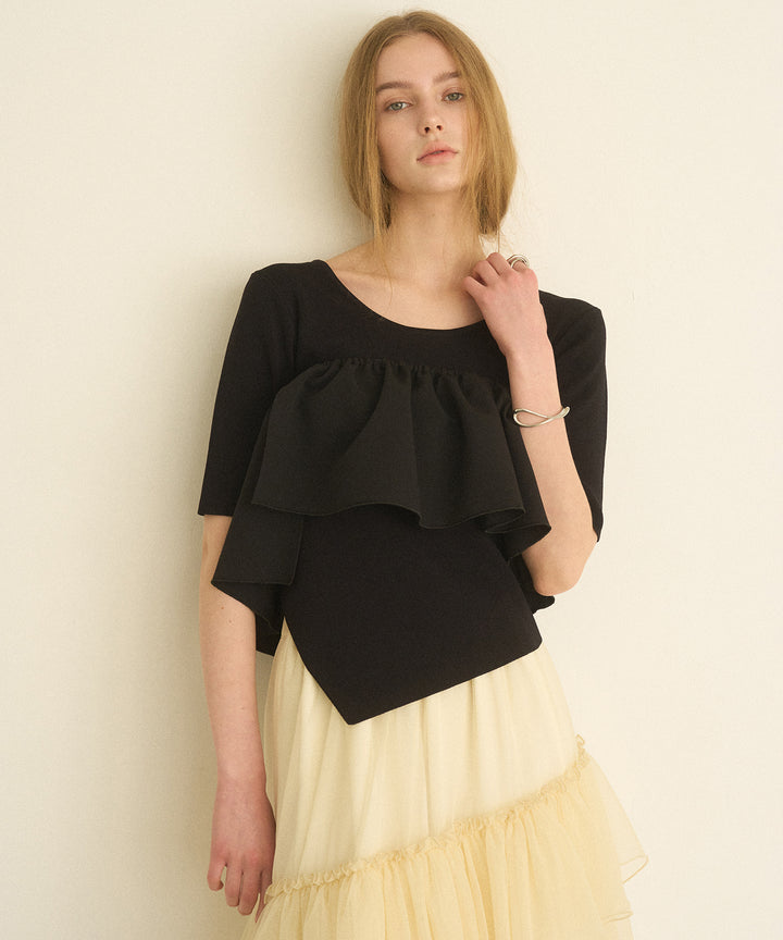 Asymmetry Cutting 2way Tops