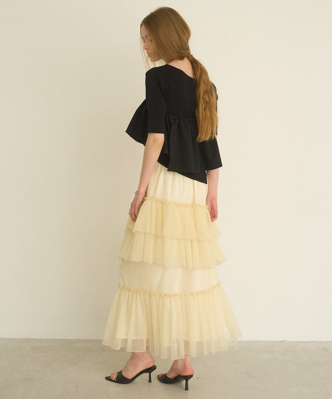 Lame Tulle Tiered Skirt