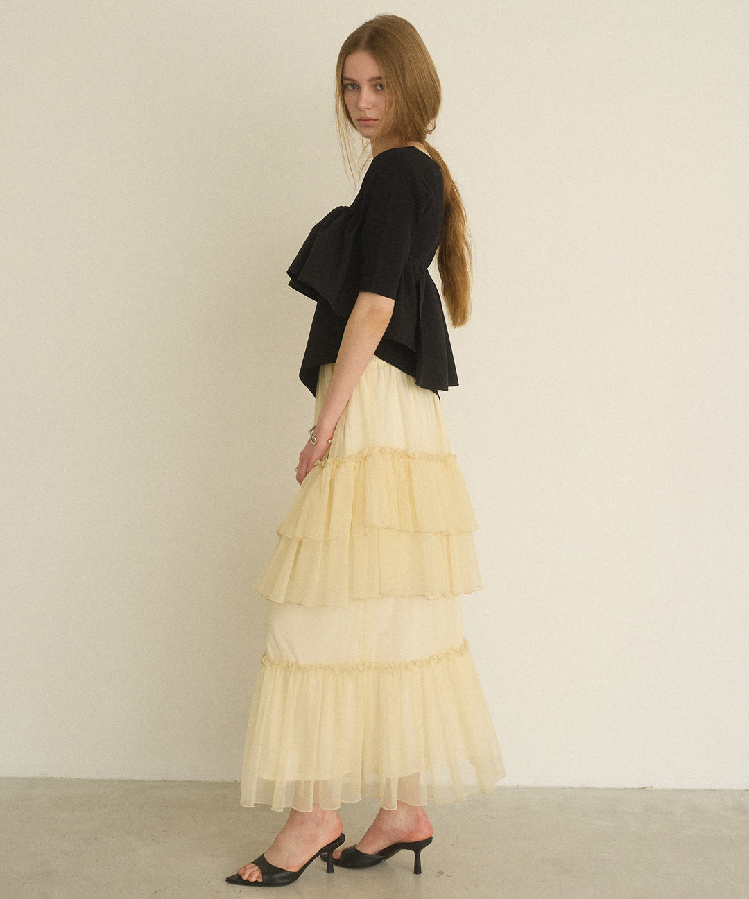 Lame Tulle Tiered Skirt