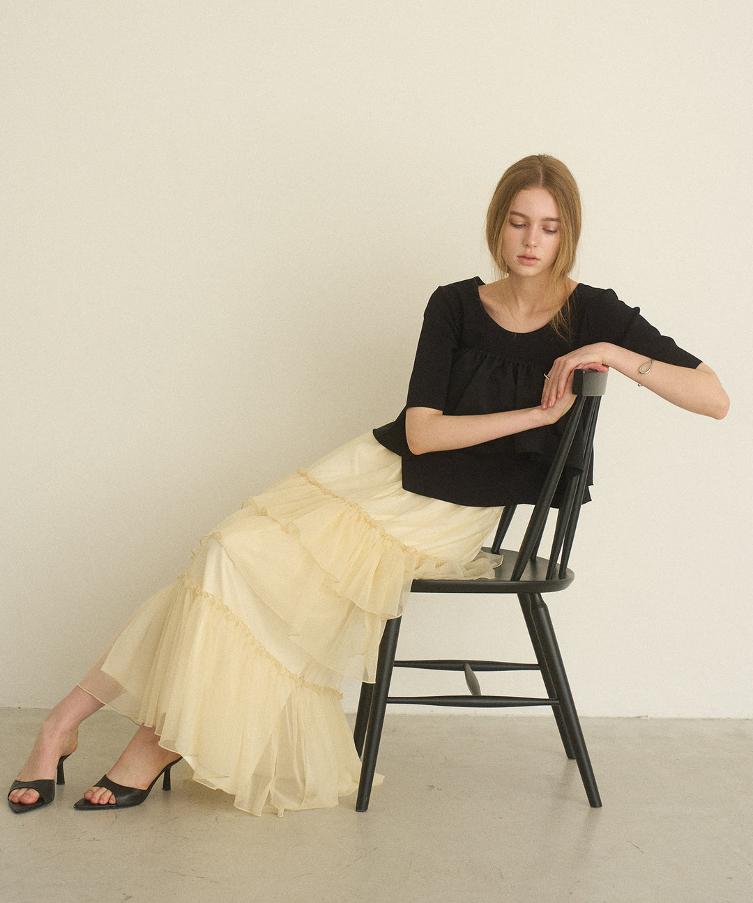 Lame Tulle Tiered Skirt