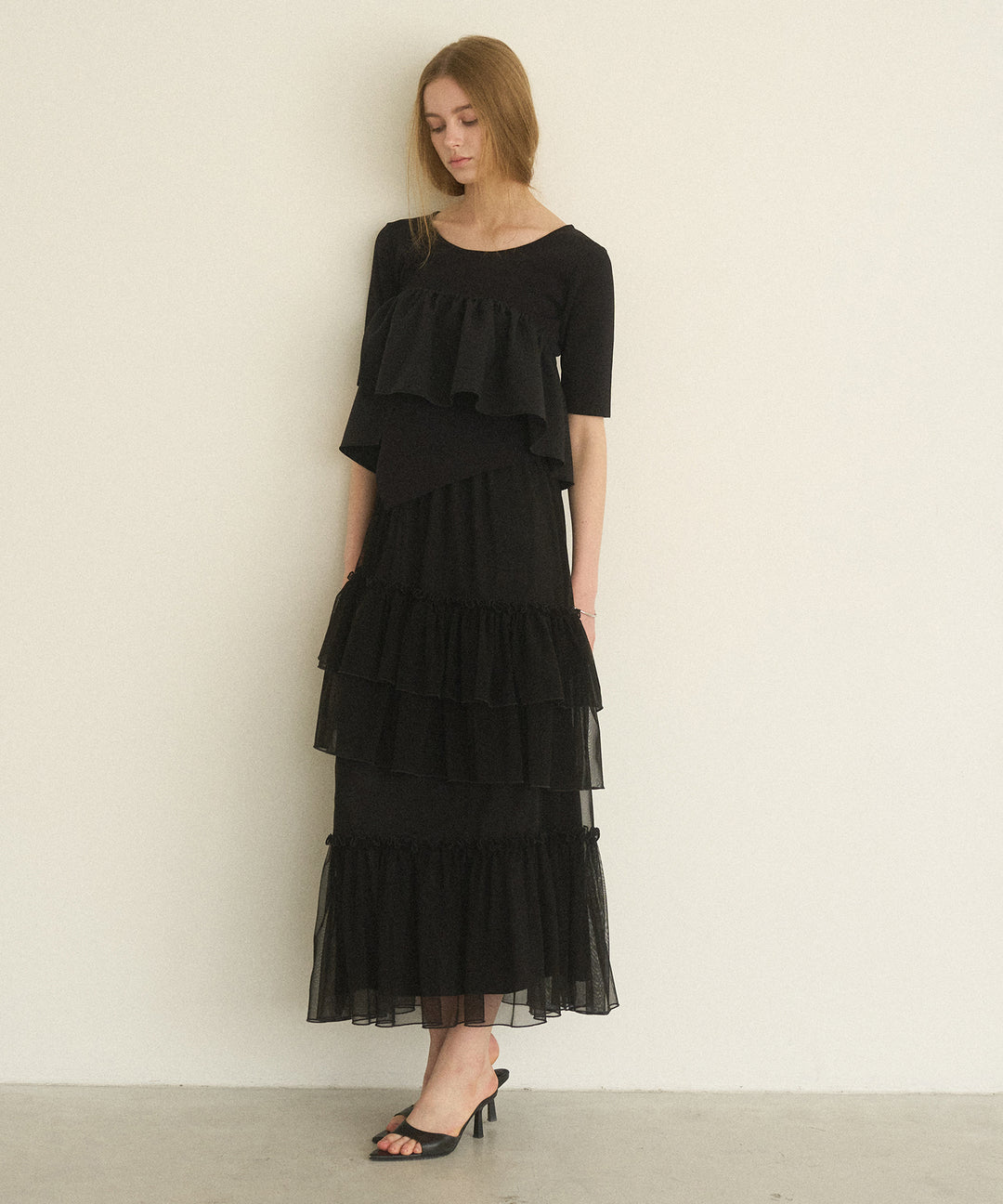 Lame Tulle Tiered Skirt
