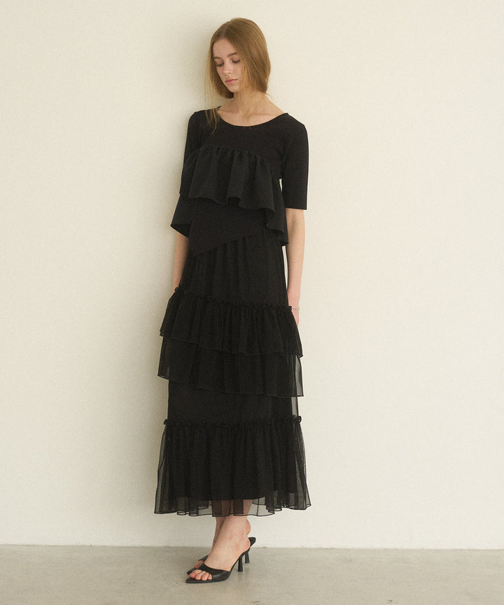 Lame Tulle Tiered Skirt
