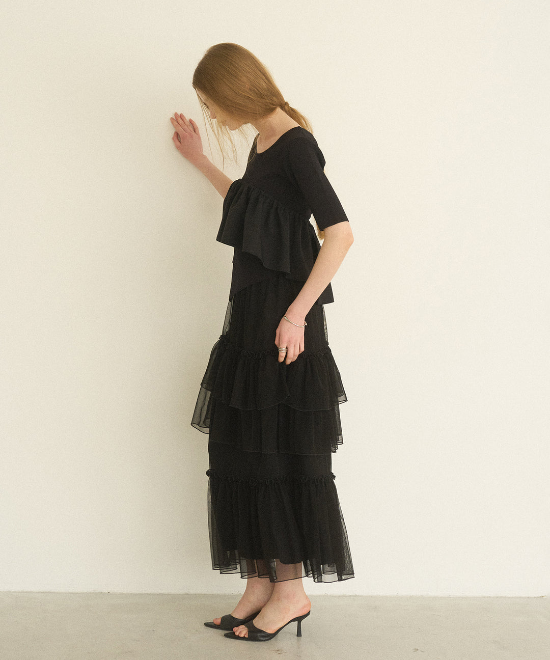 Lame Tulle Tiered Skirt