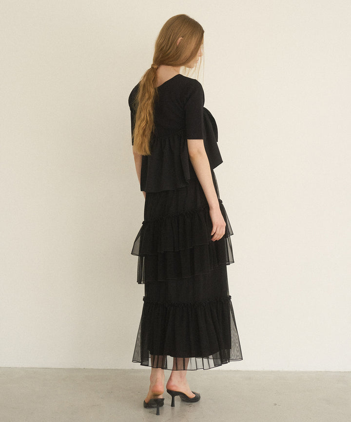 Lame Tulle Tiered Skirt