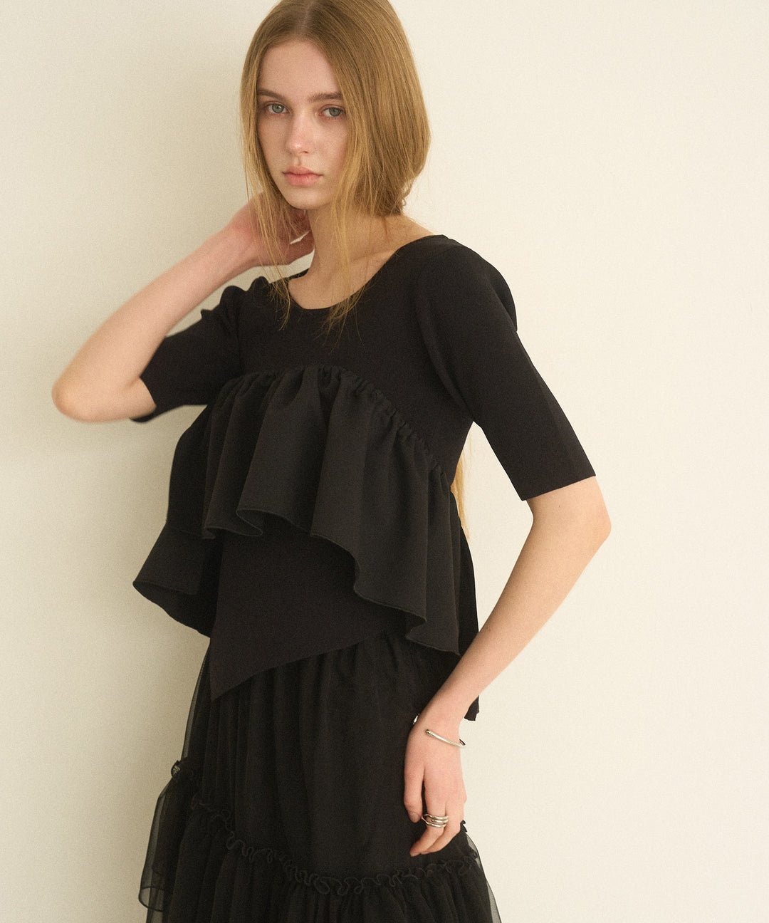 Asymmetry Cutting 2way Tops