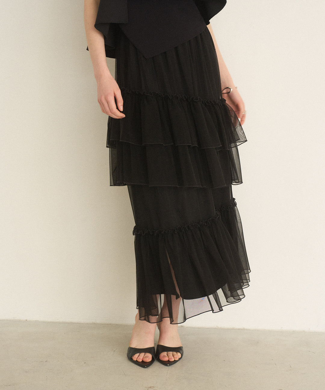 Lame Tulle Tiered Skirt