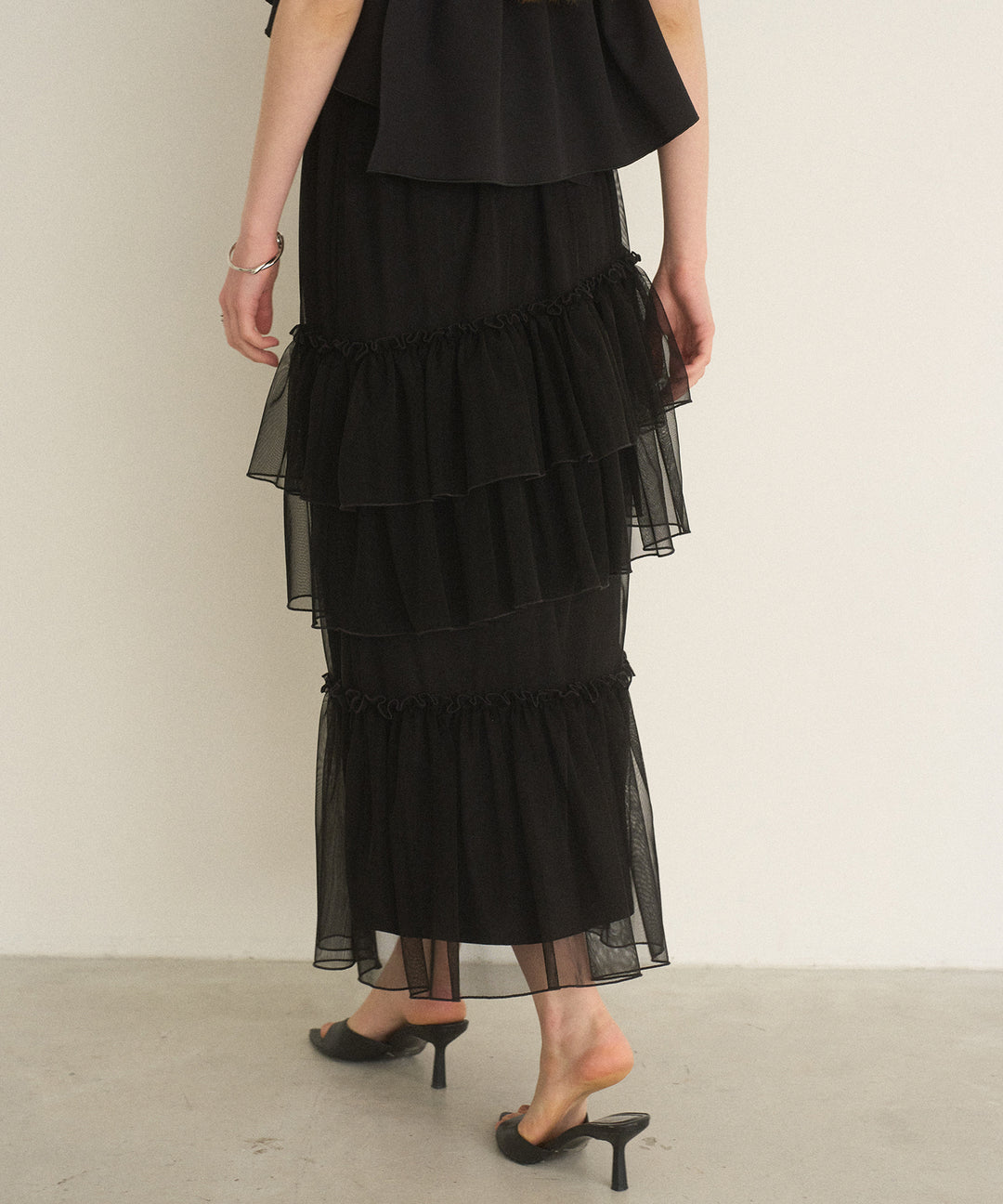 Lame Tulle Tiered Skirt