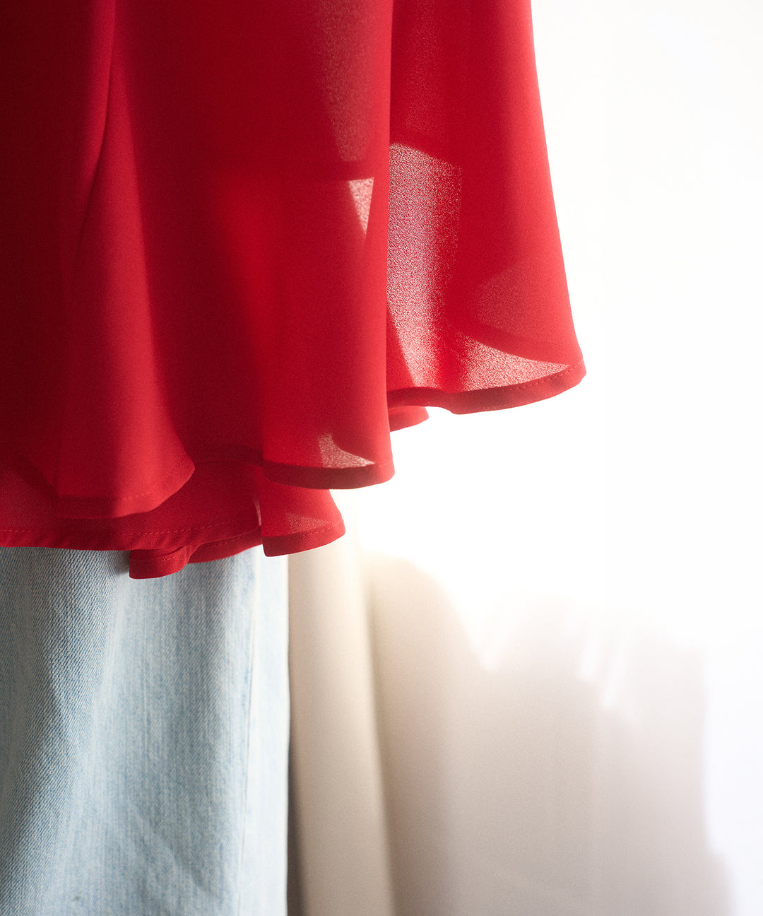 Airy Ciffon Gather Blouse