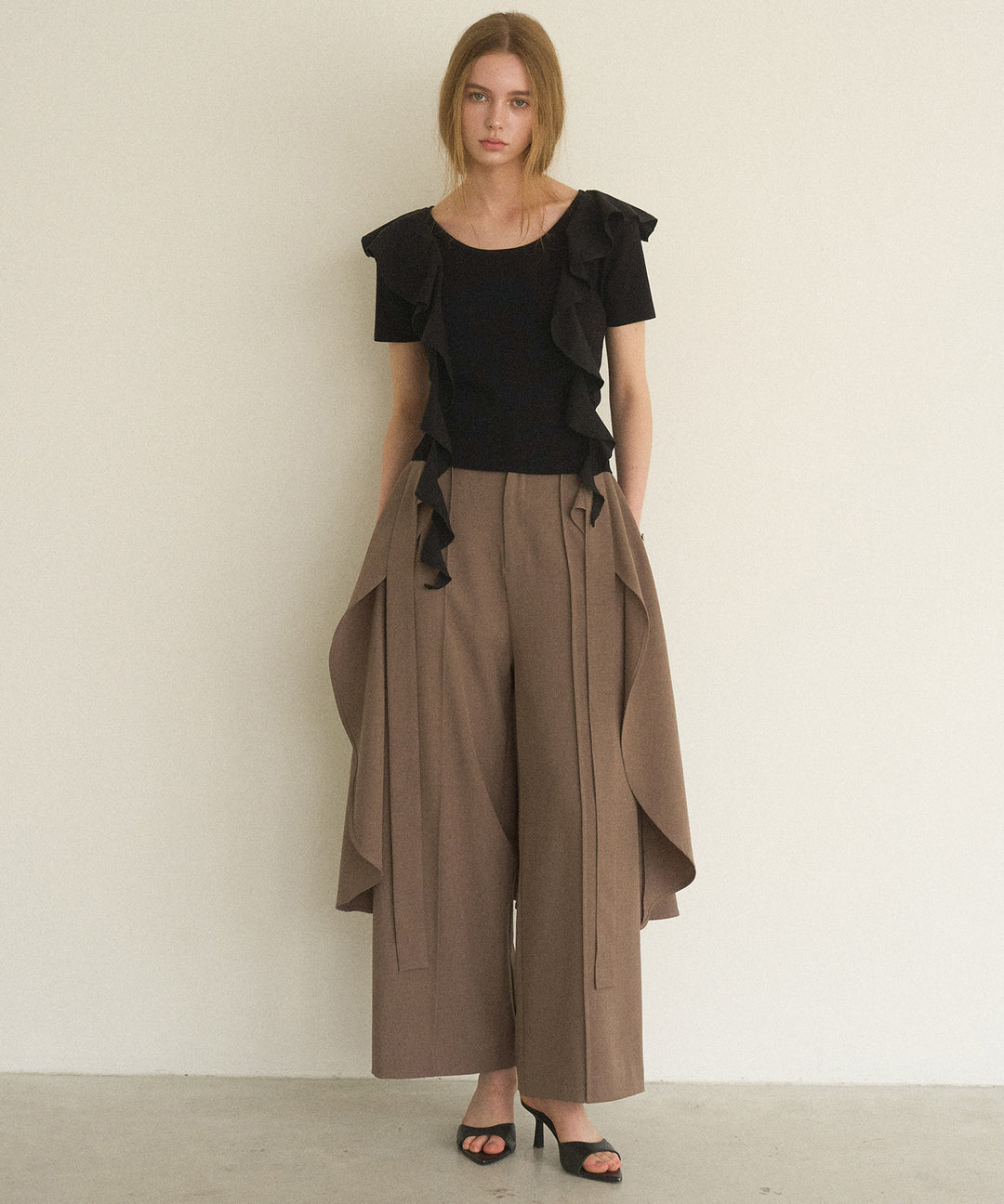 Ruffle Ribbon Swing Tops