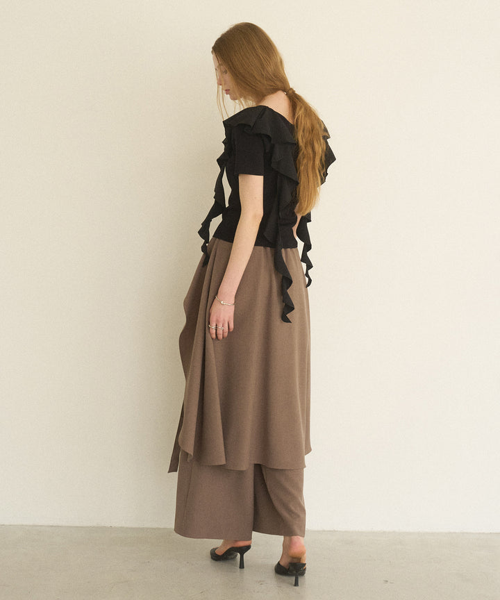 Cape Ribbon Pintuck Pants