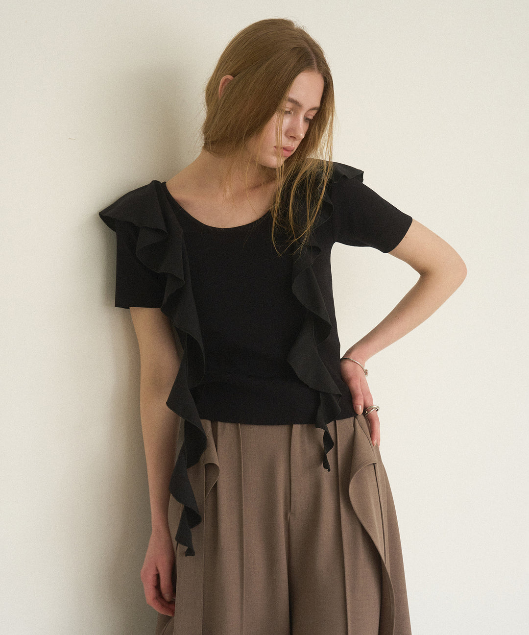 Ruffle Ribbon Swing Tops