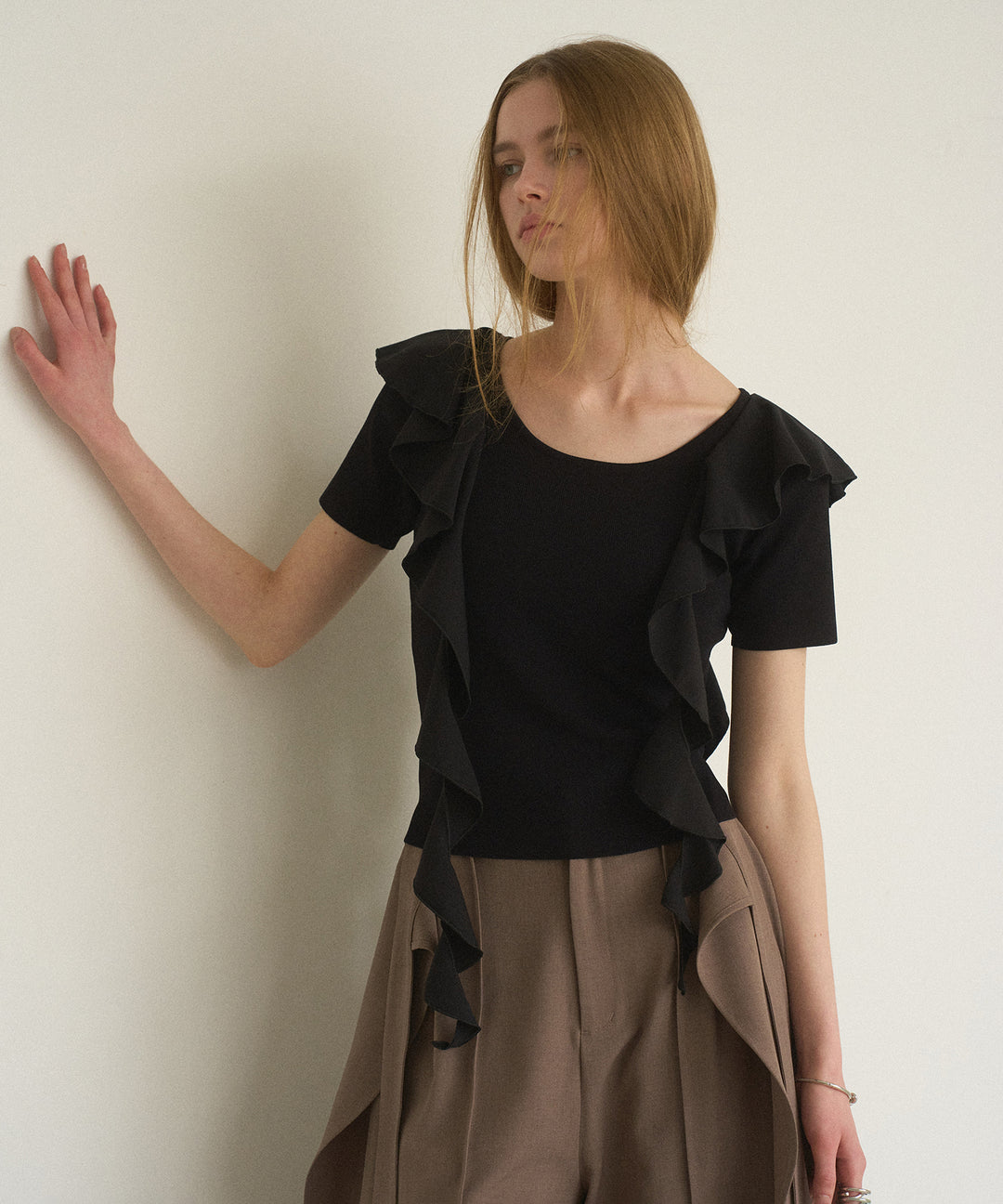 Ruffle Ribbon Swing Tops